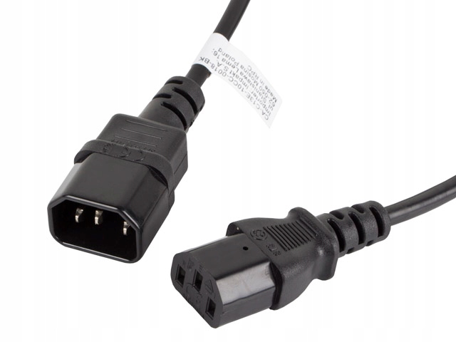 Przedłużacz kabla zasilającego Lanberg IEC 320 C13 - C14 1,8 m czarny