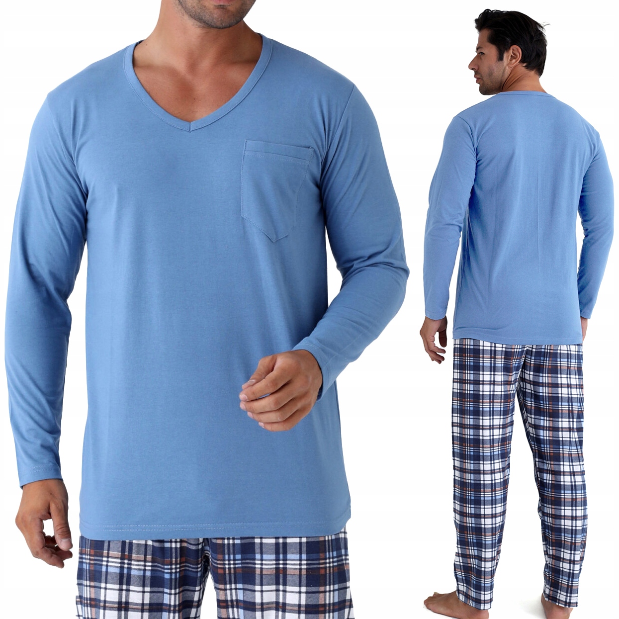 Pánské pyžamo 100% Bavlna Dlouhý komplet na zimu Mikina kalhoty 3XL