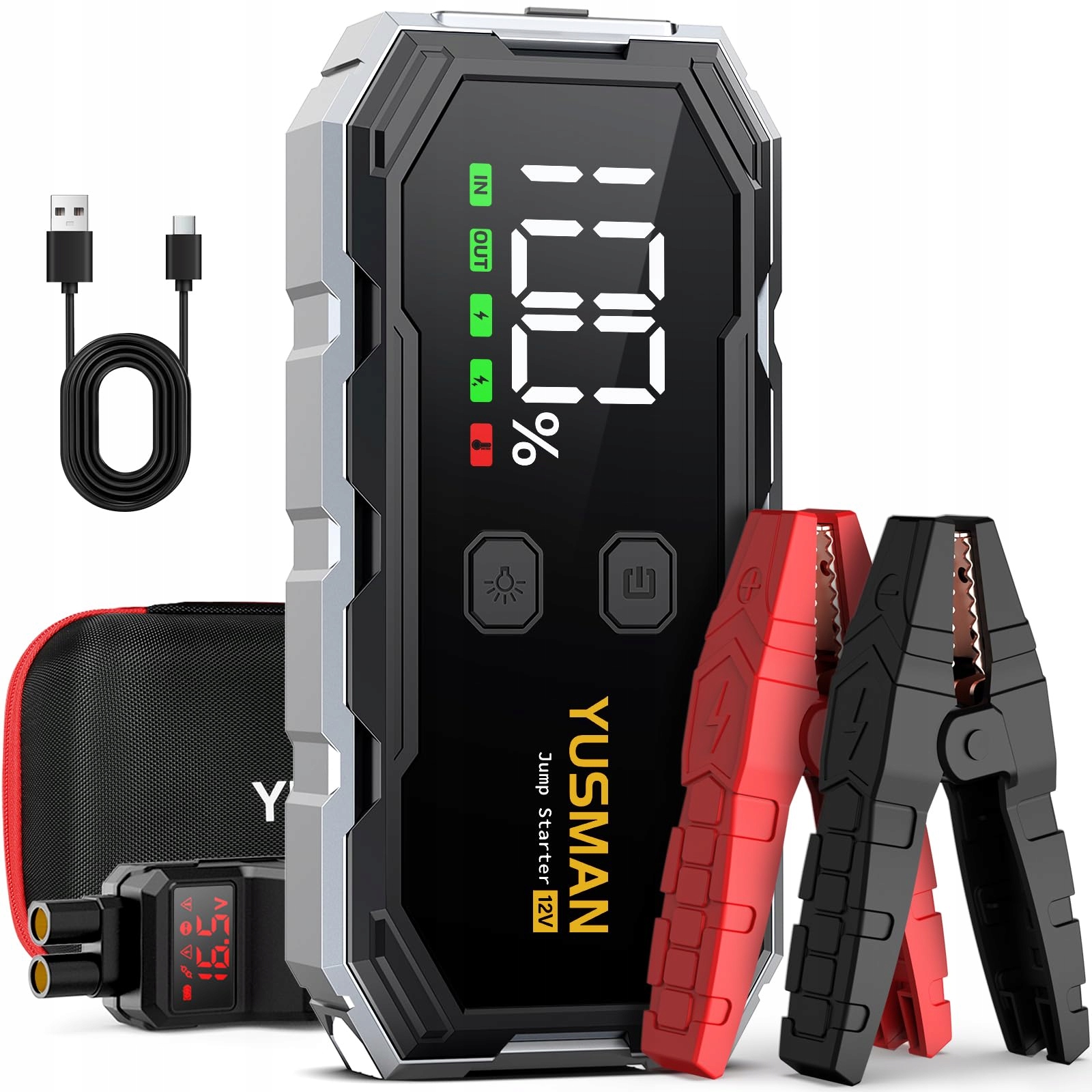 Yusman štartovacia powerbanka 6000A pre automobily 12V s LCD a Led