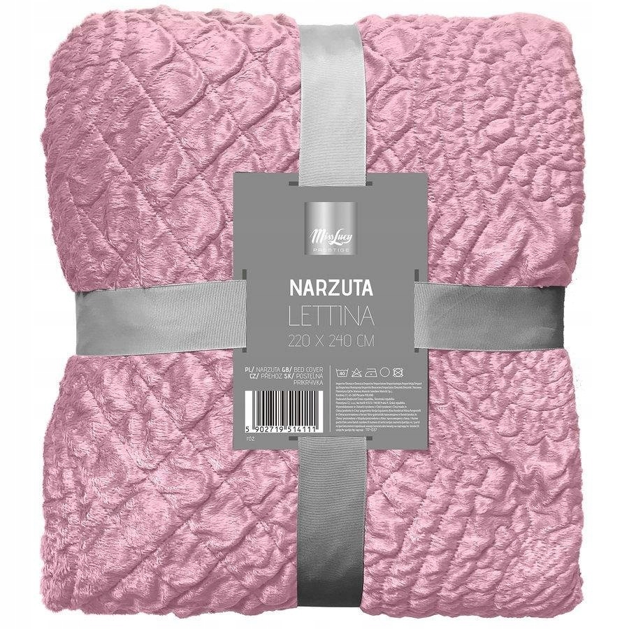 

Narzuta Miss Lucy Lettina 220 x 240 cm różowa
