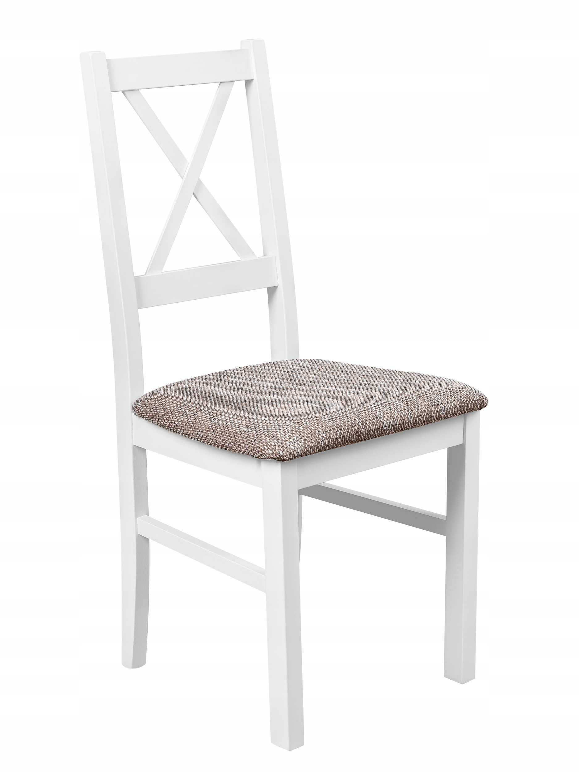 Pevné A Stylové Čalouněné Křížové Křeslo Do Kuchyně Jídelny, Bílá/béžová Barva