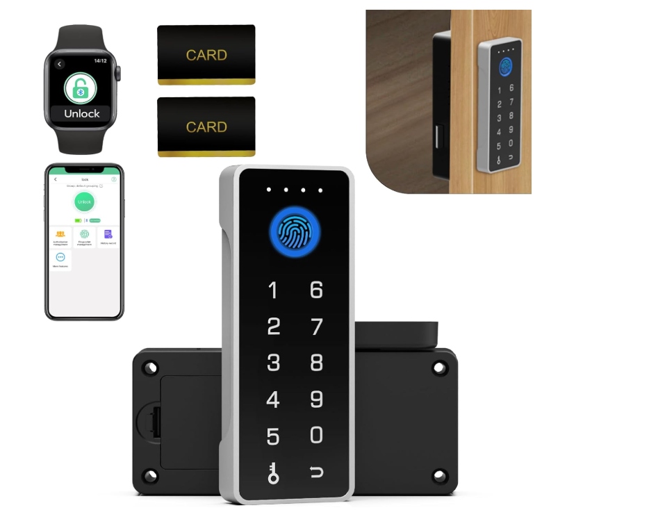 Zámek do zásuvky s heslem pro otisky prstů, zabezpečení