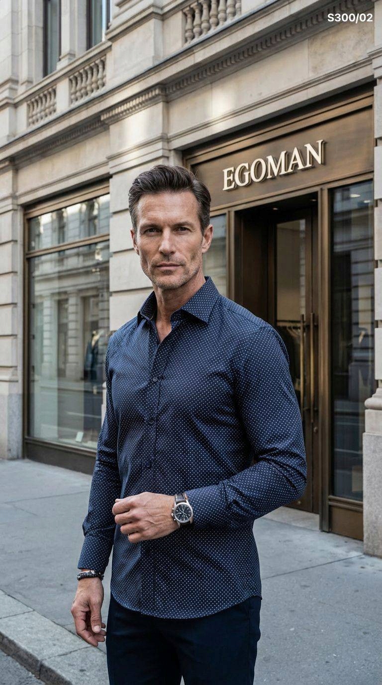 Ego Man košile pánská S0300-02 slim fit M tmavě modrá