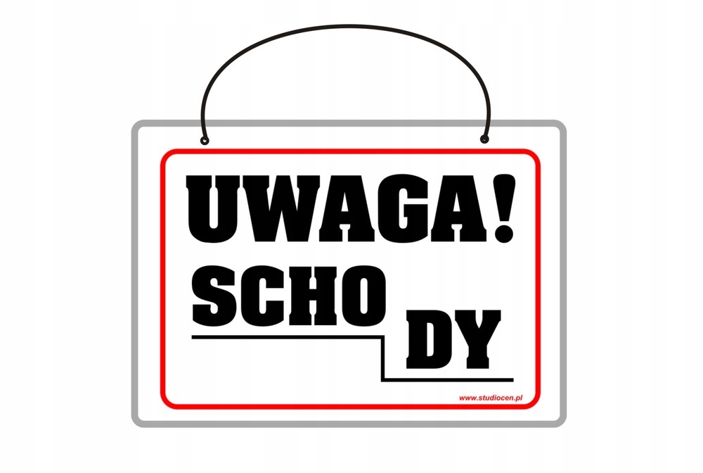 Tabliczka laminowana UWAGA SCHODY - format A5
