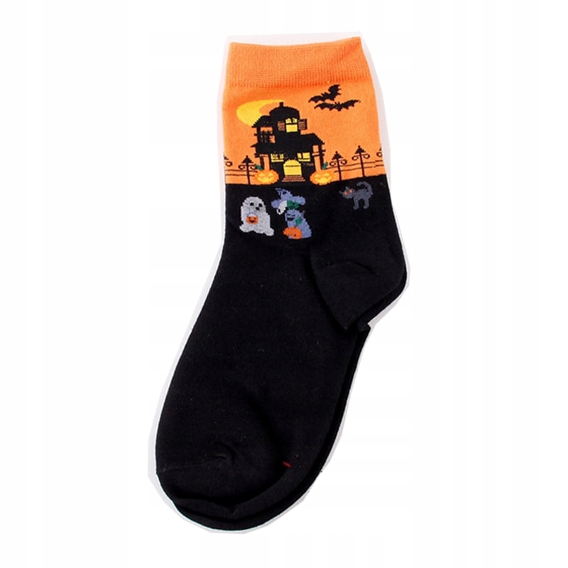 

Hit Halloween pomarańczowe skarpetki z dyniami.