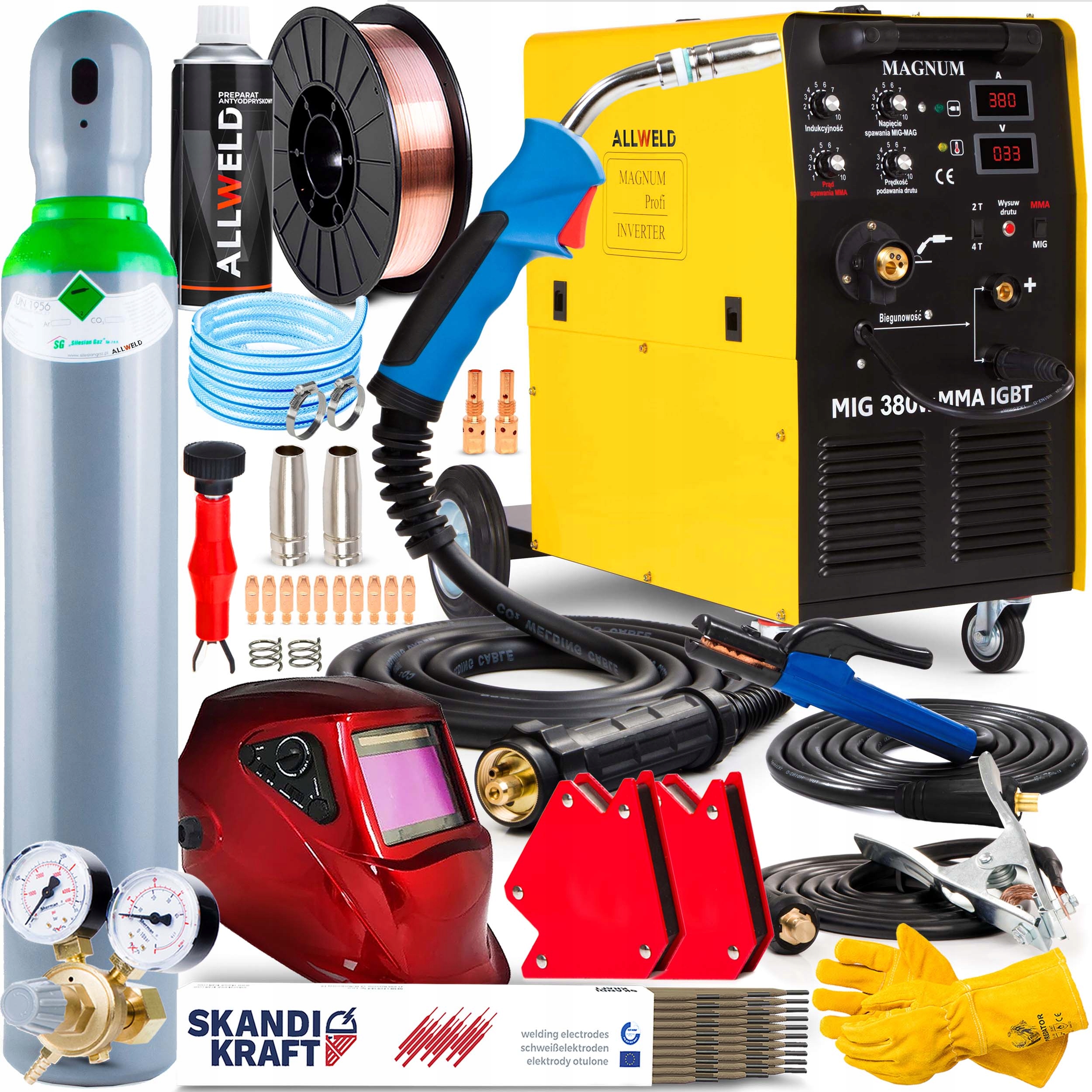 Invertorová Svářečka Invertorová Magnum Mig 380W Mma Igbt 400V 370A Alu 4X4