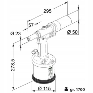 NITOWNICA PNEUMATYCZNA DO NITÓW 2,4-6MM - FAR RAC 182 Marka FAR