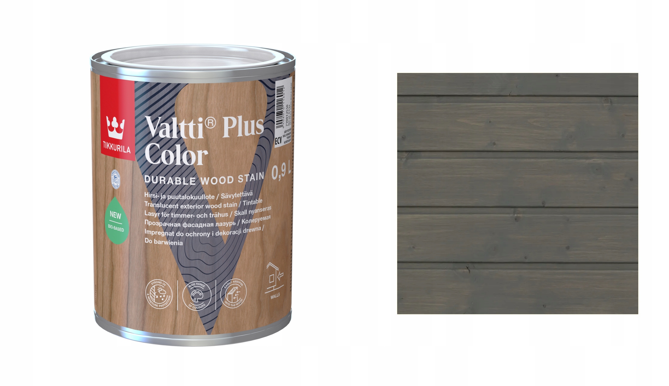 TIKKURILA VALTTI PLUS COLOR 0,9L 207A GREY SEAL - IMPREGNAT SZYBKOSCHNĄCY