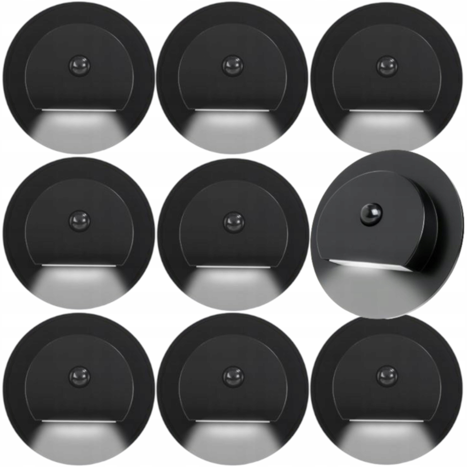 9X Led Schodišťová Lampa 230V Senzor Pohybu Soumraku Osvětlení Schodů