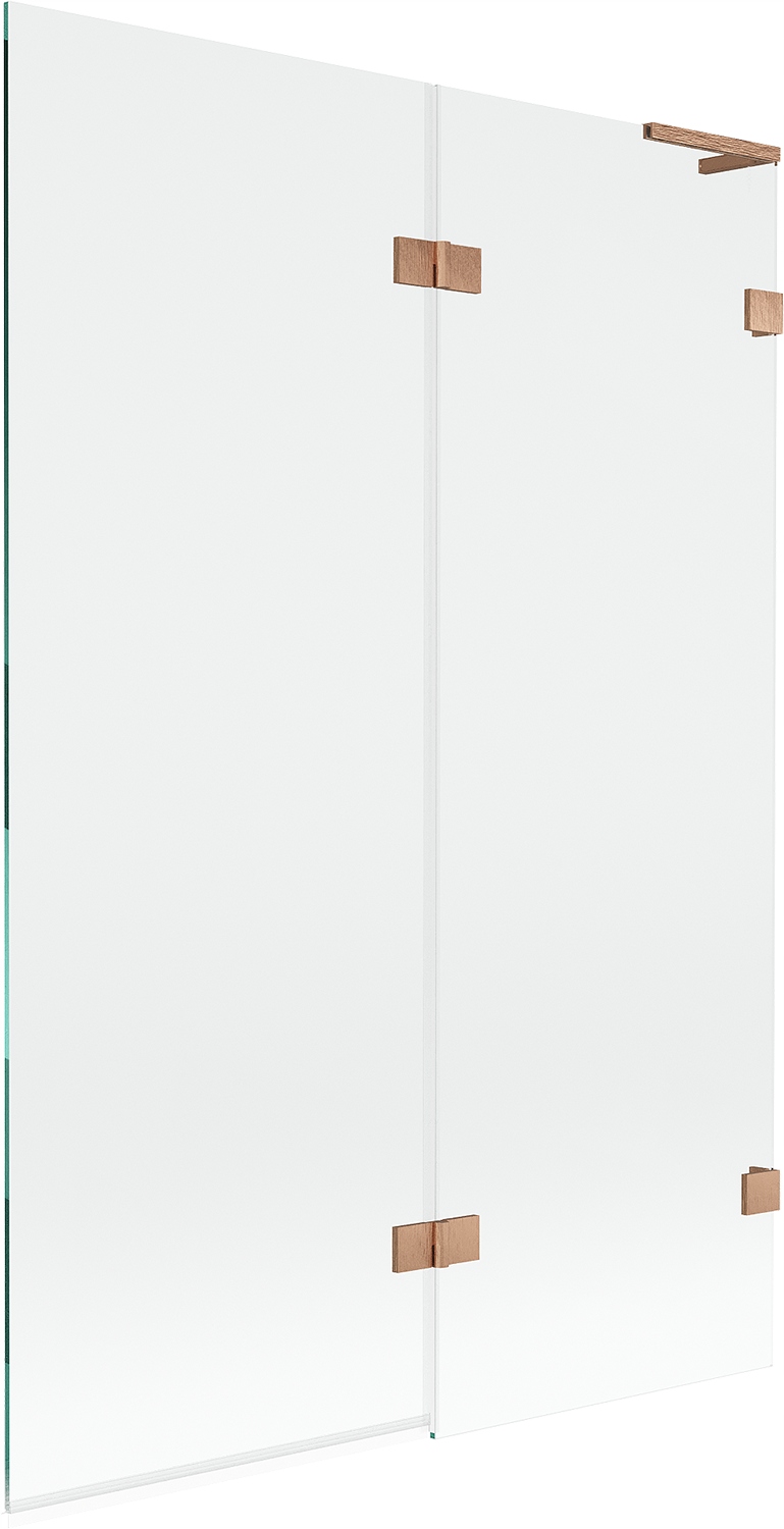 Mexen Lunar L vanová zástěna 2-dílná pravá 120 x 150 cm, průhledná, kartáčo