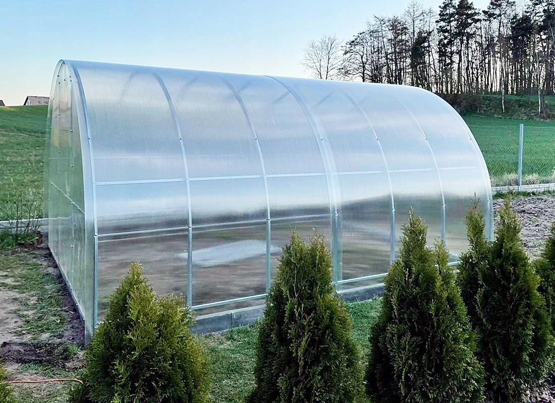SZKLARNIA z POLIWĘGLANU 3x6m z OCYNK TUNEL 40x20mm Kolor przezroczysty
