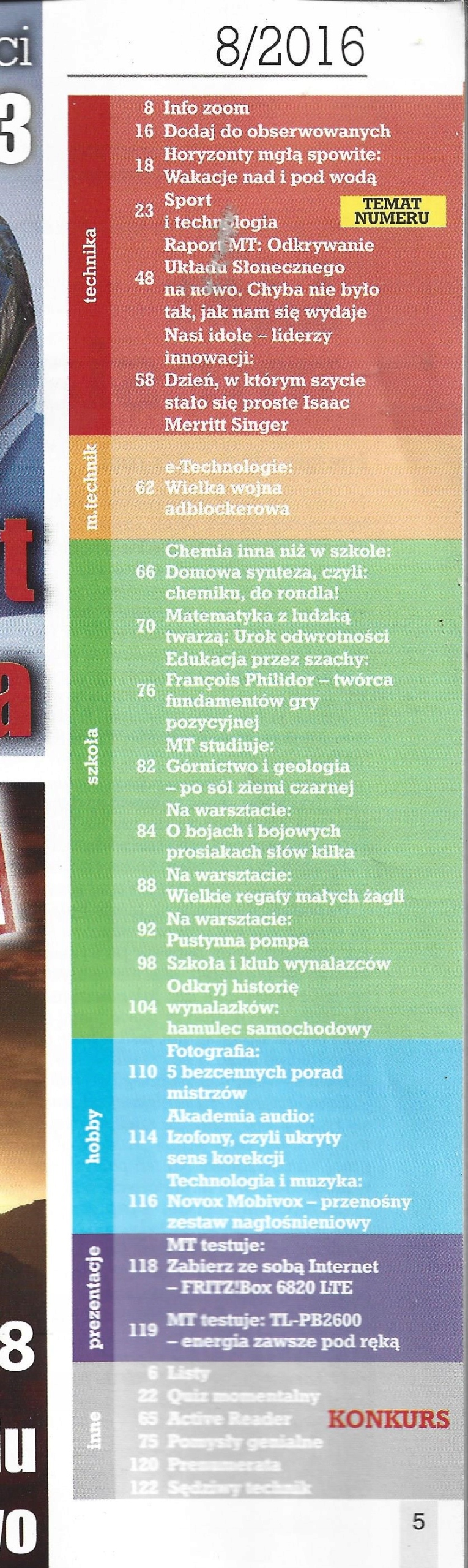 MŁODY TECHNIK 8/2016 ISSN 9770462976168