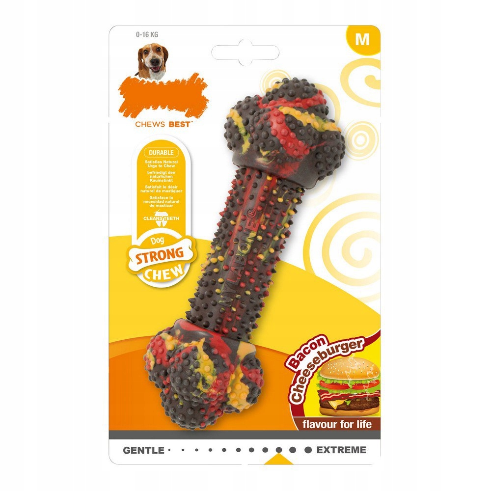 Levně Kousátko pro psa Nylabone Strong Chew Bacon Hamb