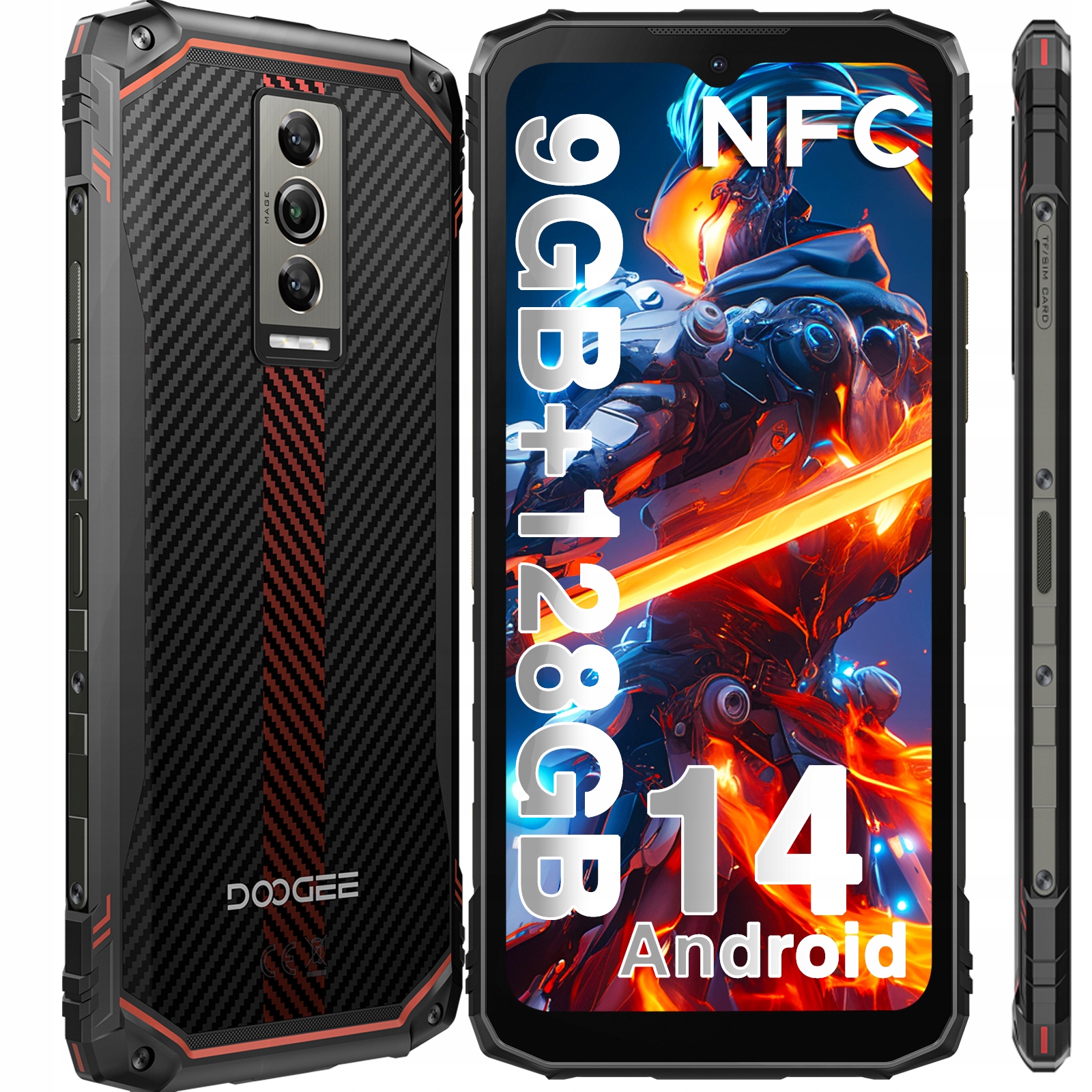 Doogee BLADE10 Chytrý telefon Android 14 9GB+128GB Odolný 5150mAh 6,56"HD+ IP68