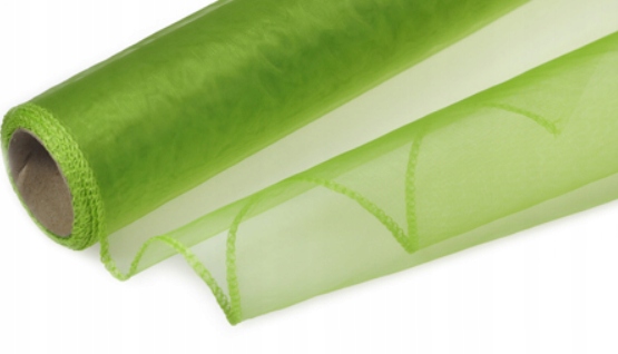 Organza organtyna obszywana 40cm/8m Ślub ZIELONA