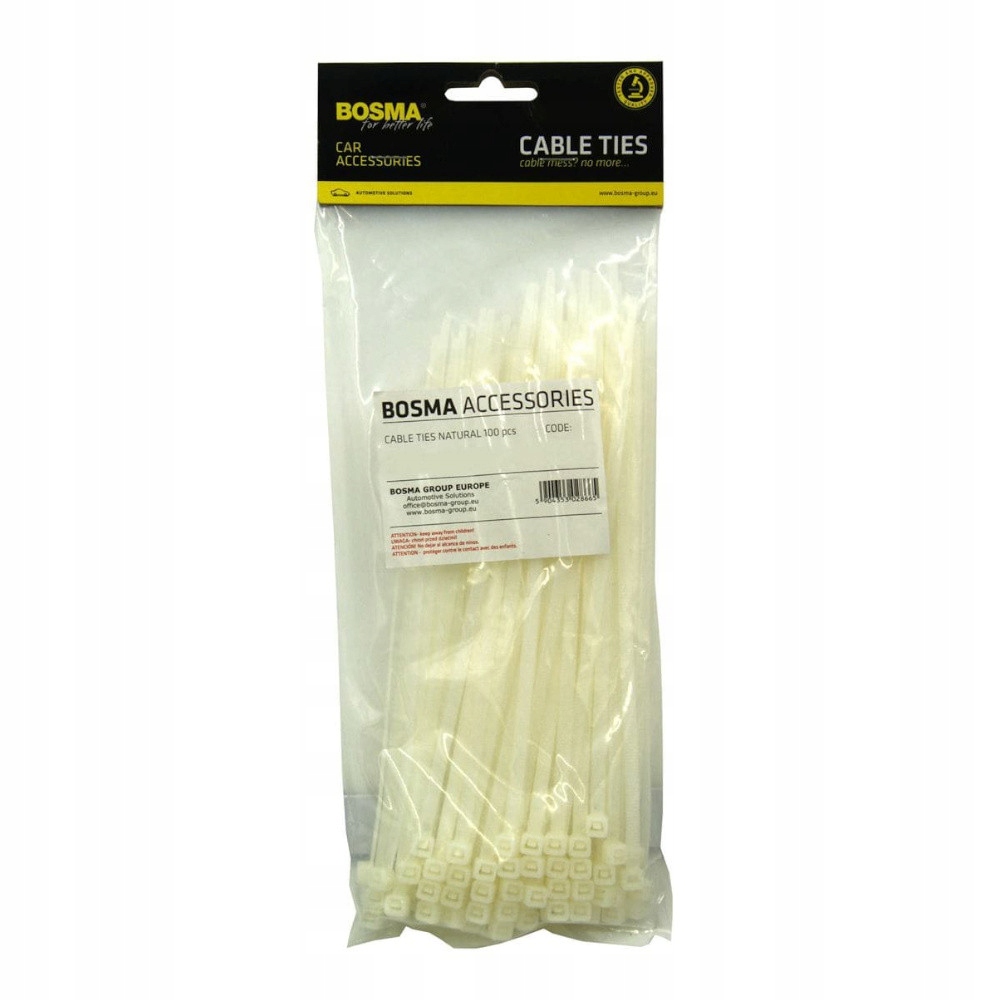 

Opaski Kablowe Białe Bosma (100 szt) 2,5x120mm