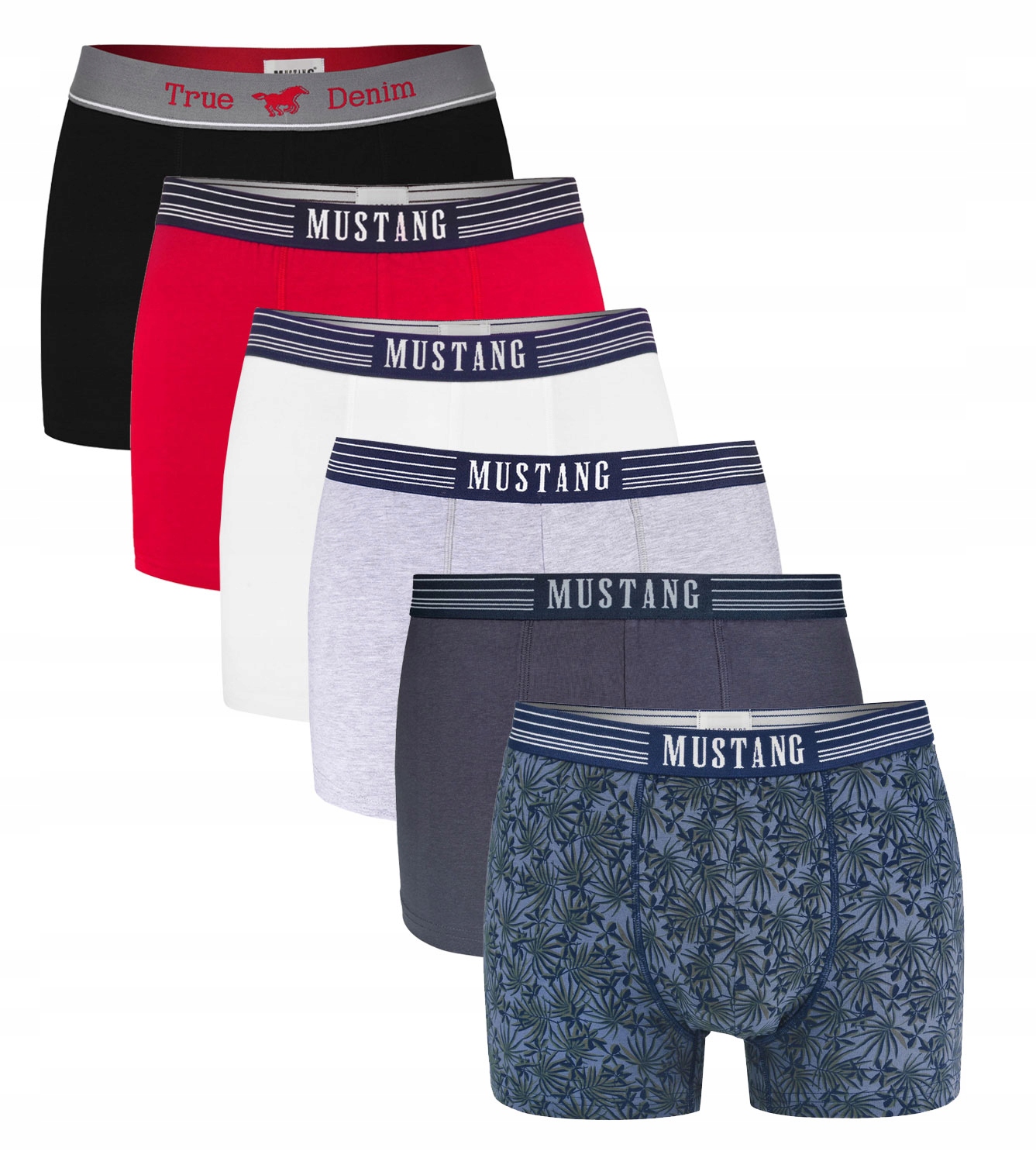Mustang Boxerky Slipy Bavlna 6-BALENÍ MIX Barev XL