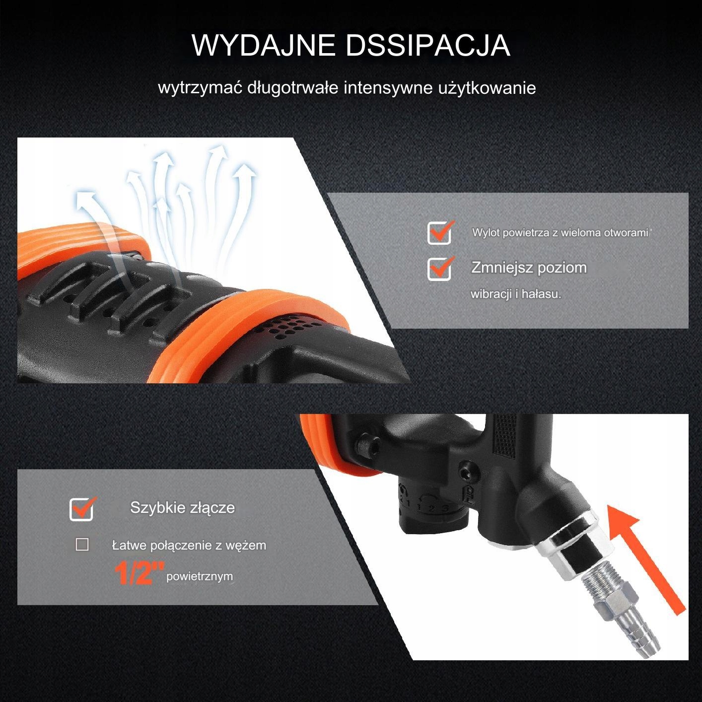 Klucz udarowy pneumatyczny 3000RPM Prędkość obrotowa 0 obr./min