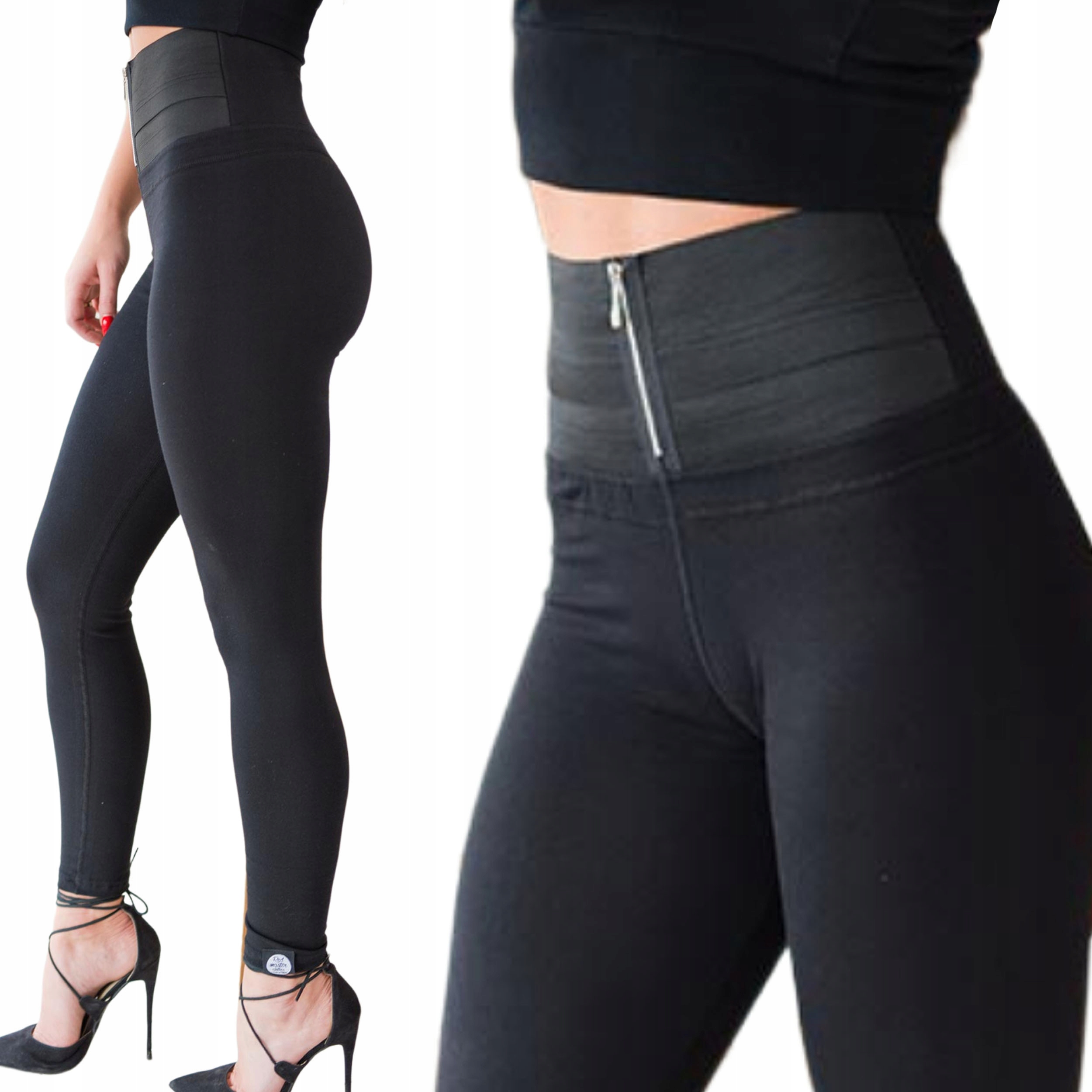 Modelující Legíny S Širokou Gumou A Push Up Páskem, Velikost L