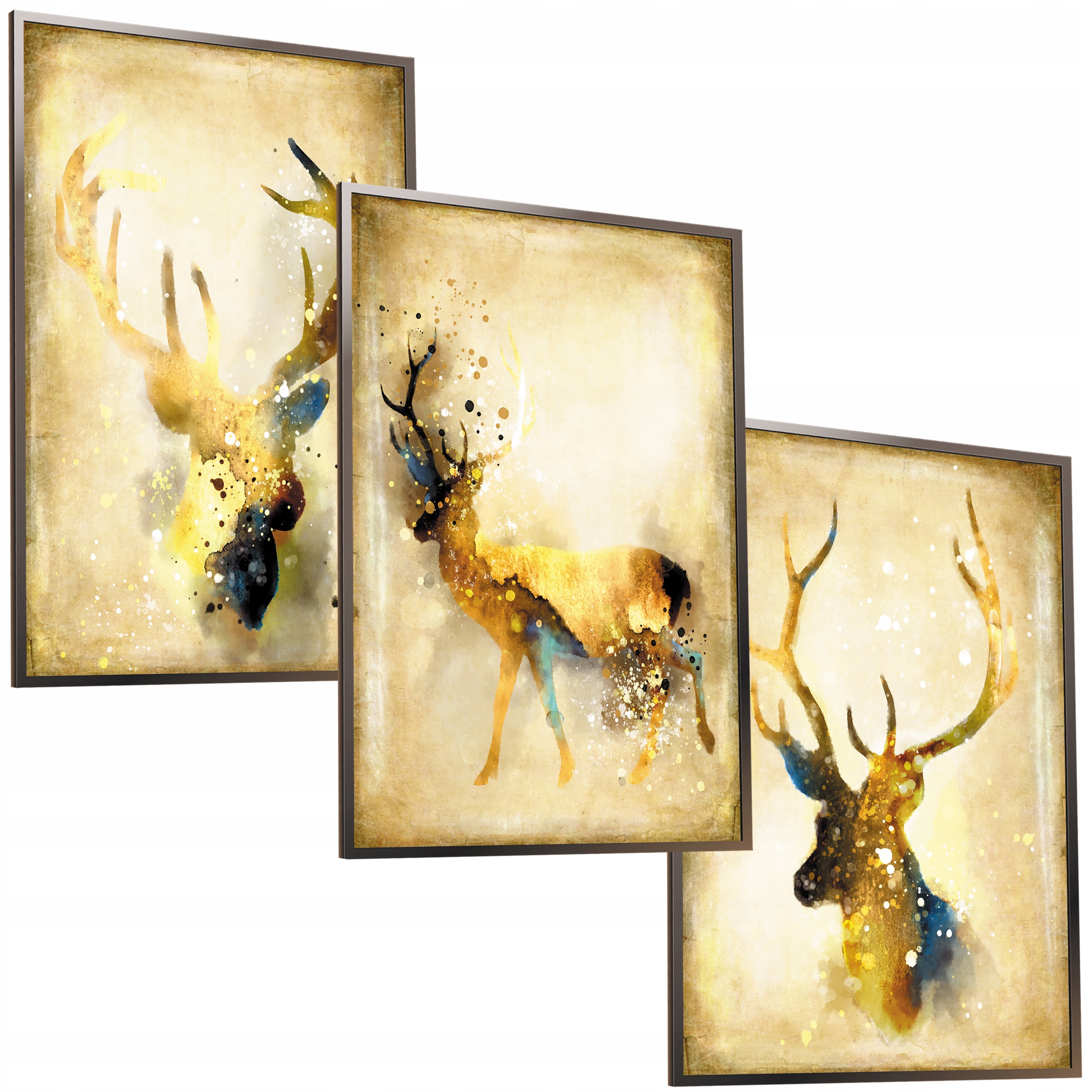 

30x40 Obrazy Ramie Plakaty Ramka Złoty Jeleń Deer