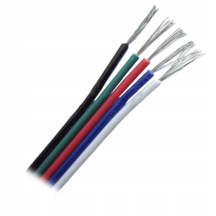 PRZEWÓD KABEL do taśm LED RGBW 5 żyłowy 5x0,35 1mb Kod producenta RGBW