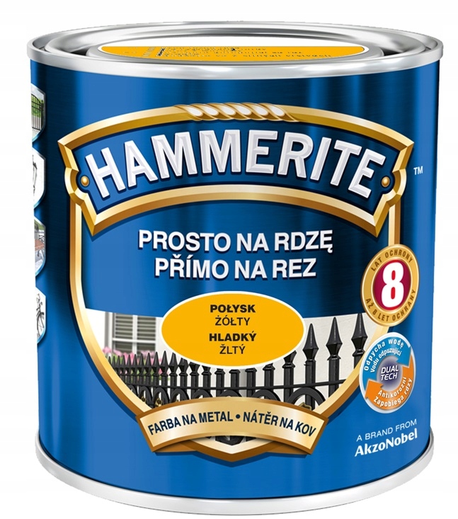 

Farba Hammerite Na Rdzę- żółta, połysk, 0.7l