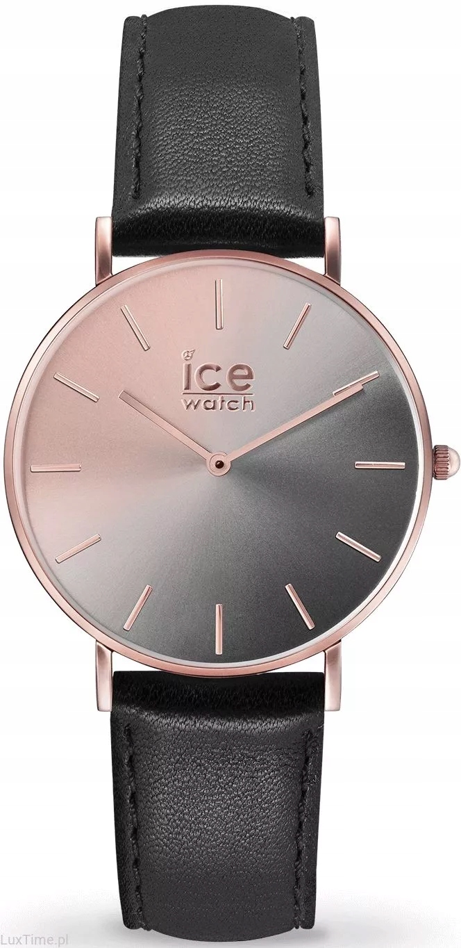 Dámské hodinky Ice Watch Sunset 015752 Vícebarevný ciferník Černá kůže Slim