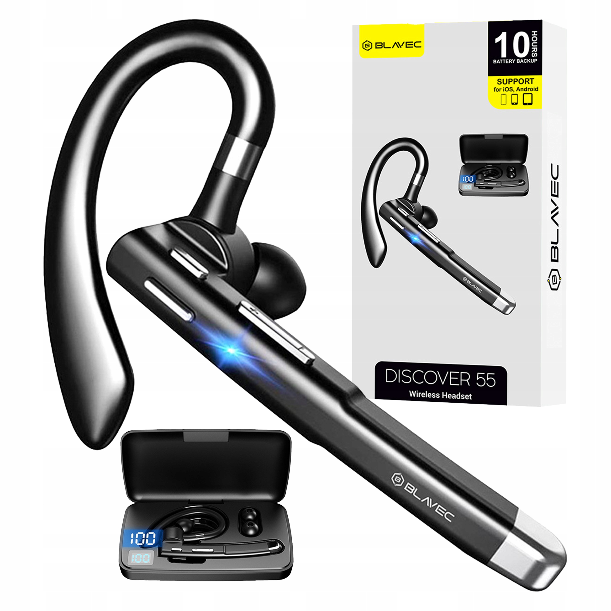 Słuchawka Bluetooth Bezprzewodowa dla Kierowców do Telefonu Ucha Rozmów 10H