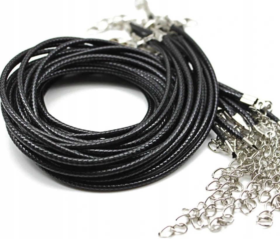 

skórzany rzemyk czarny rzemień skóra eko 65 cm