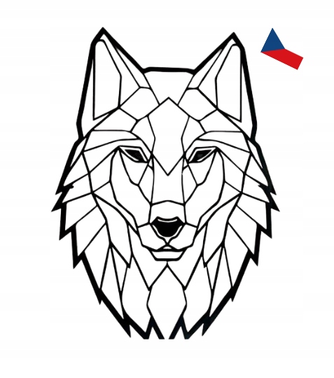 Jh WoodArt Geometrická nástěnná dekorace Vlk 1 ks