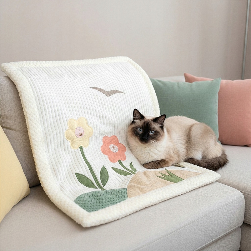 Deka Pelíšek pro kočky 60x50 cm Garden teplá s kožešinou Praska