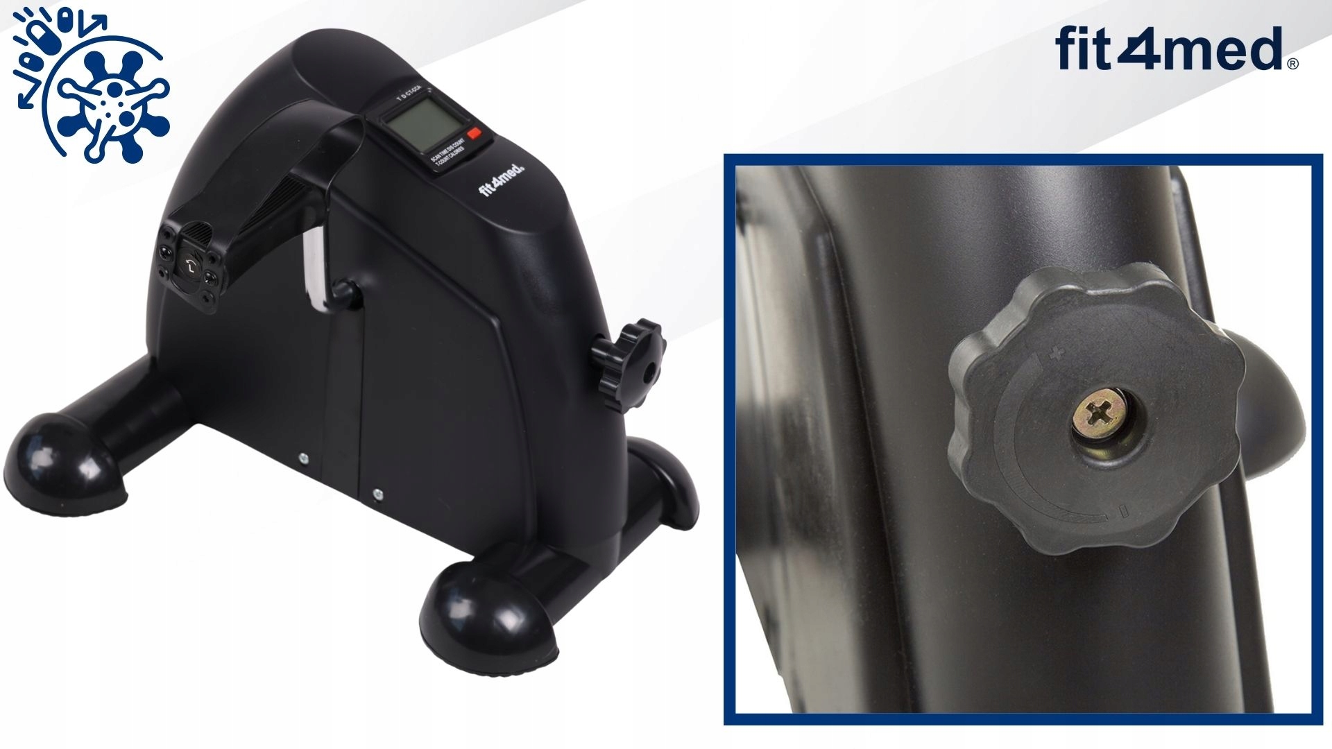 ROTOR TRENINGOWY REHABILITACYJNY DO ĆWICZEŃ RĄK NÓG ROWEREK STABILNY LEKKI Waga produktu 3.3 kg