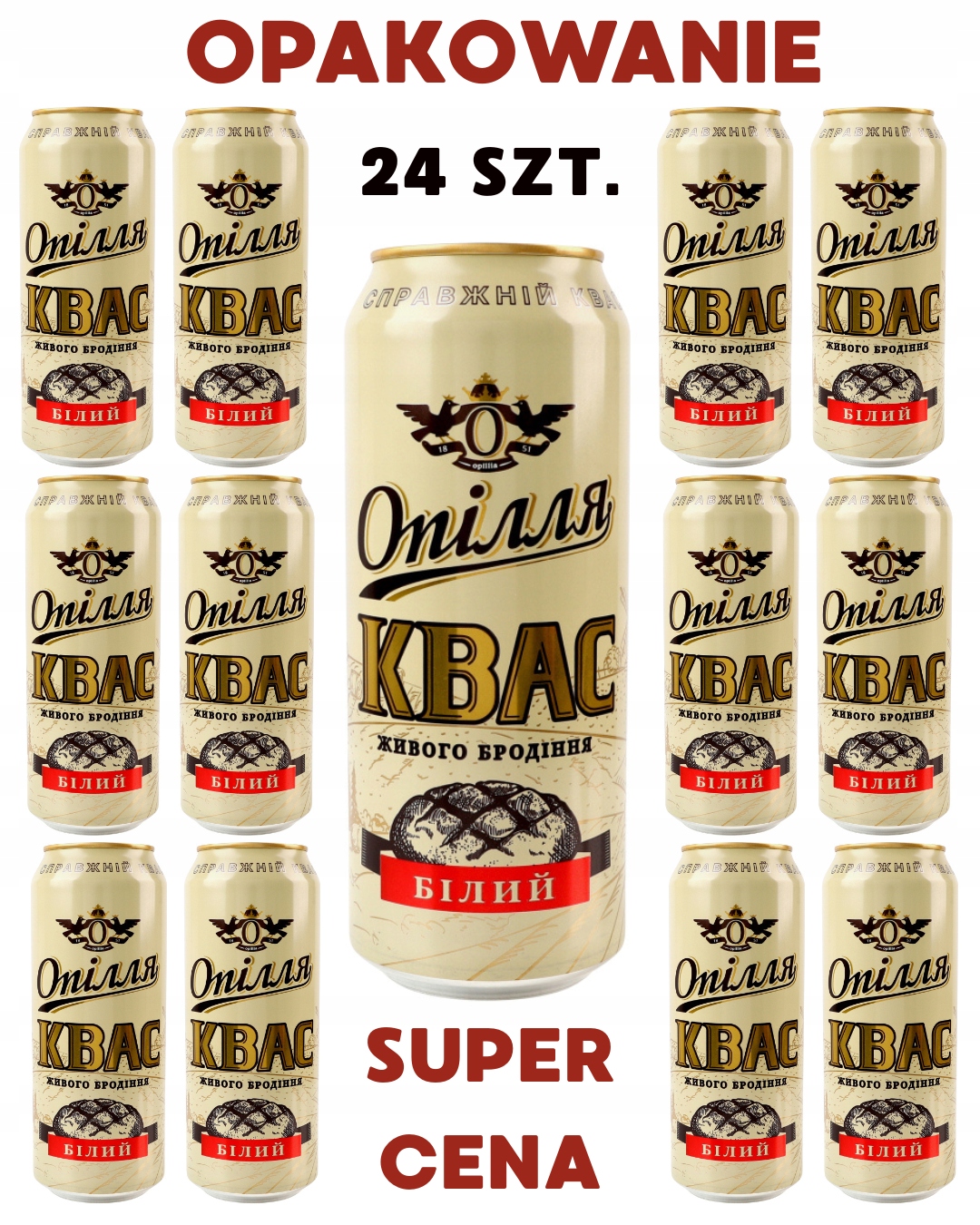 Levně Kyselina Chlebová Opillia Bílá 24x 0,5L Plechovka Set