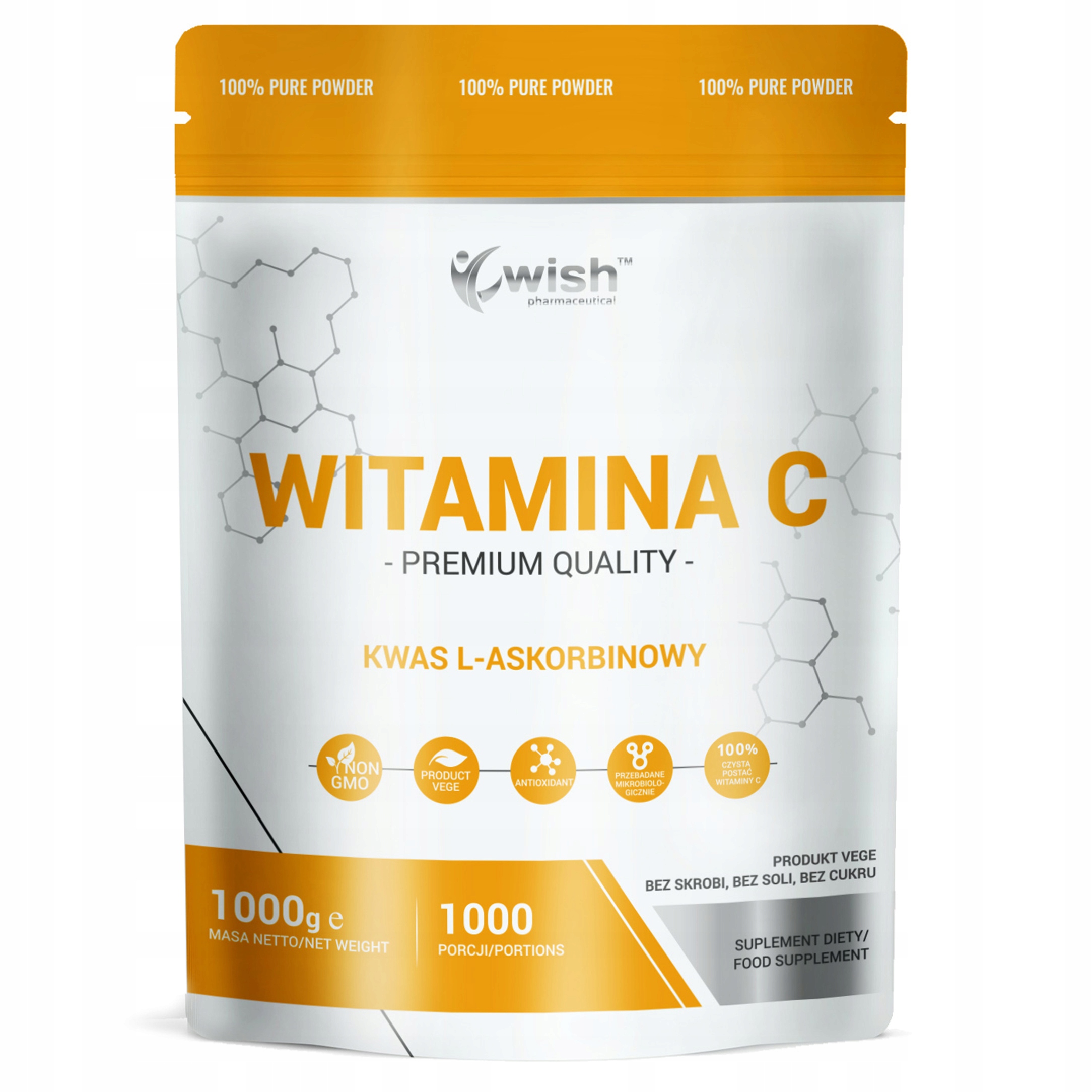 Wish WITAMINA C W PROSZKU 100% KWAS L ASKORBINOWY 1 kg / 1000 g PURE