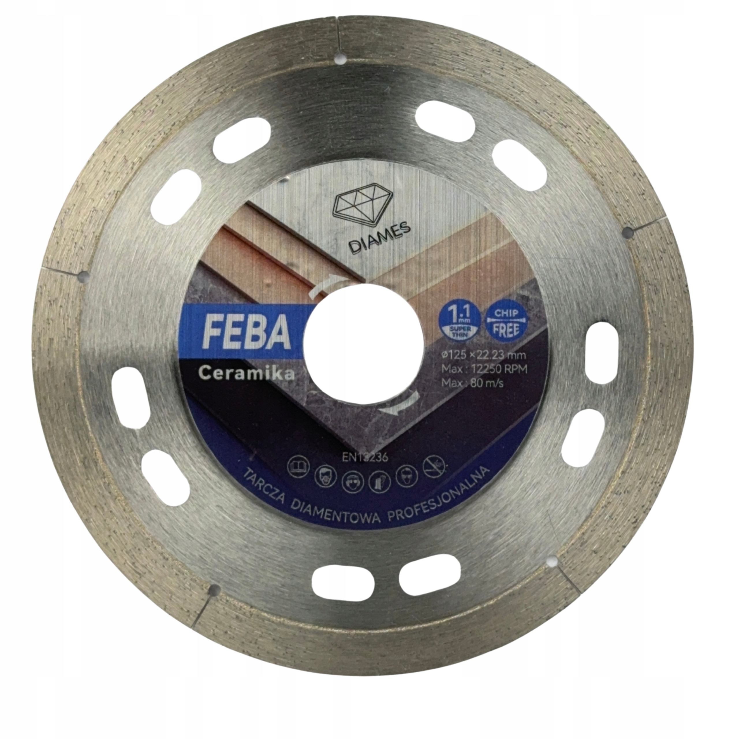 Diamantový Kotouč 125 MM Řezání Slinuté Dlažby Keramiky Diames Feba