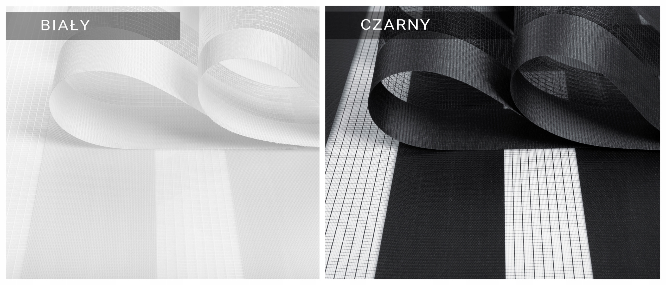 Rolety DZIEŃ NOC w KASECIE z prowadnicą NA WYMIAR Szerokość produktu 1 cm