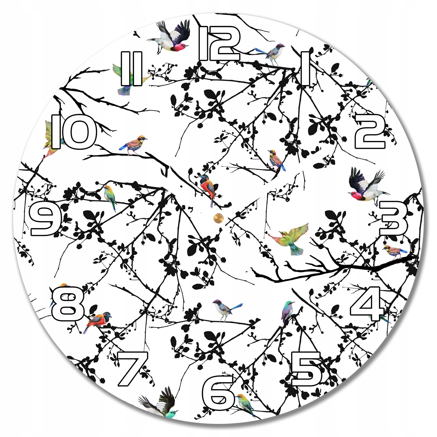 

Nowoczesny wiszący zegar Ptaki i Gałęzie f30 cm