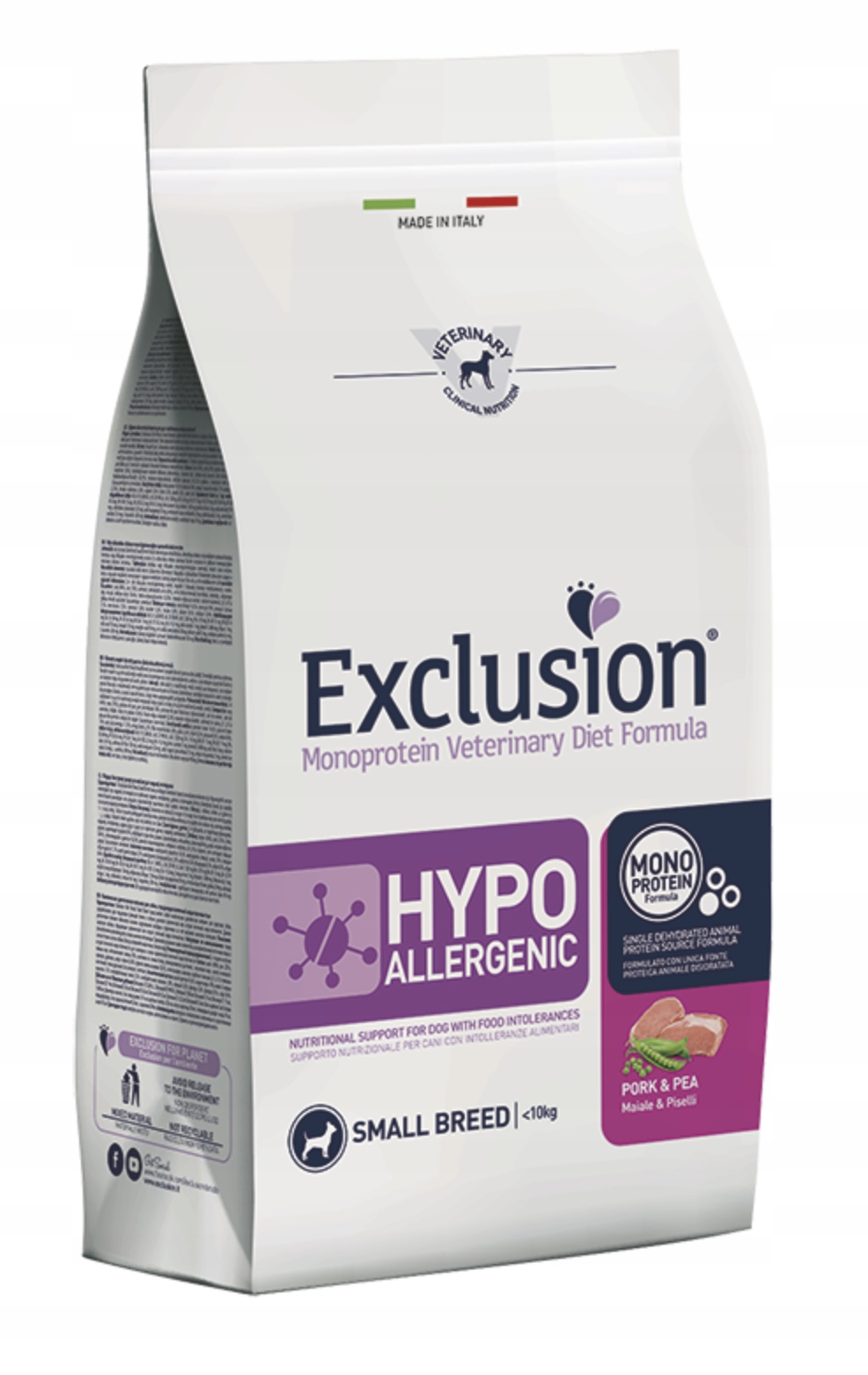 Exclusion Hypoallergenic malá plemena psů vepřové a hrachové maso 2 kg