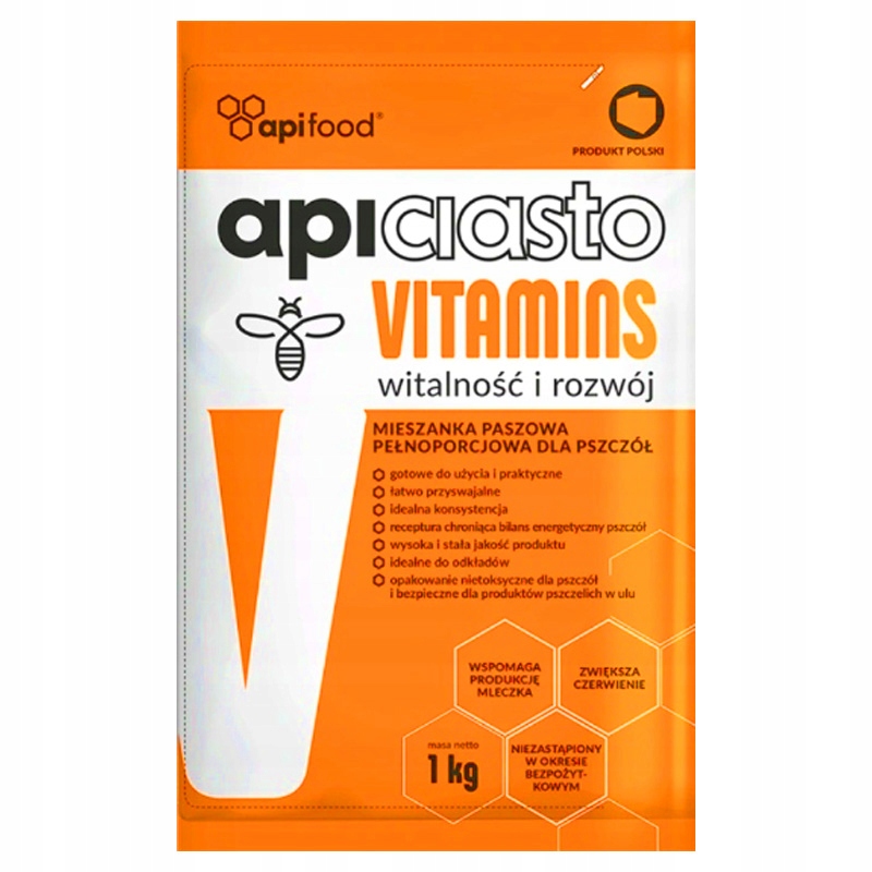 APICIASTO VITAMINS pokarm dla pszczół z witaminami 10 x 1kg karton APIFOOD Kod producenta cpowit