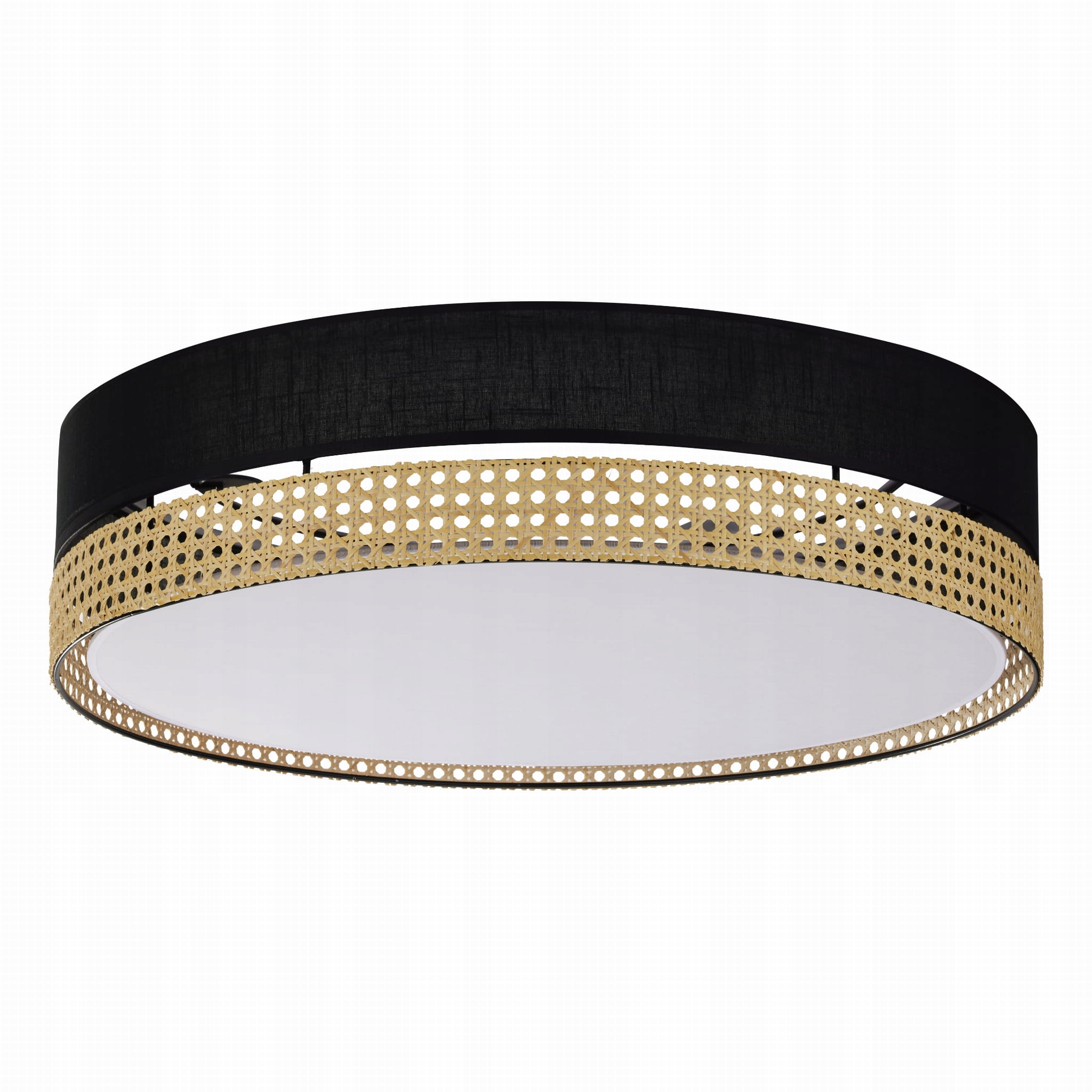 Ratanová stropná lampa okrúhla čierna biela moderná 60 cm TK-Lighting