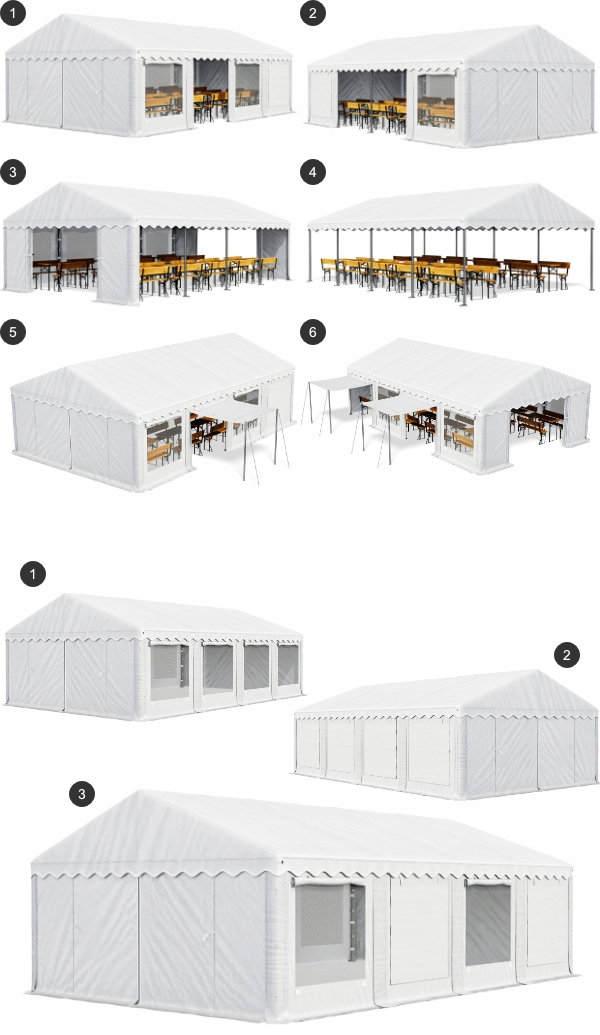 Namiot Imprezowy 3x8m Magazynowy DAS 240 S Długość 8 m