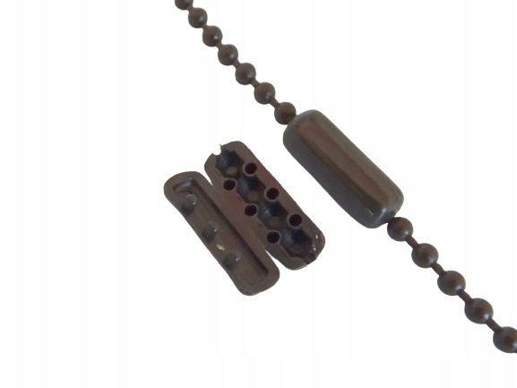 ŁĄCZNIK ŁAŃCUSZKÓW /STOPER/BLOKADA KORALIKA DO ROLETY LUB ŻALUZJI BRĄZOWY Marka inna