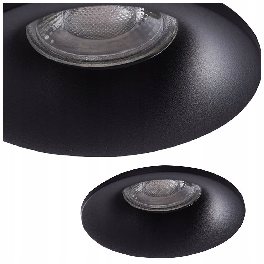 Czarna okrągła oprawa wpuszczana oczko ADAMO MIDST