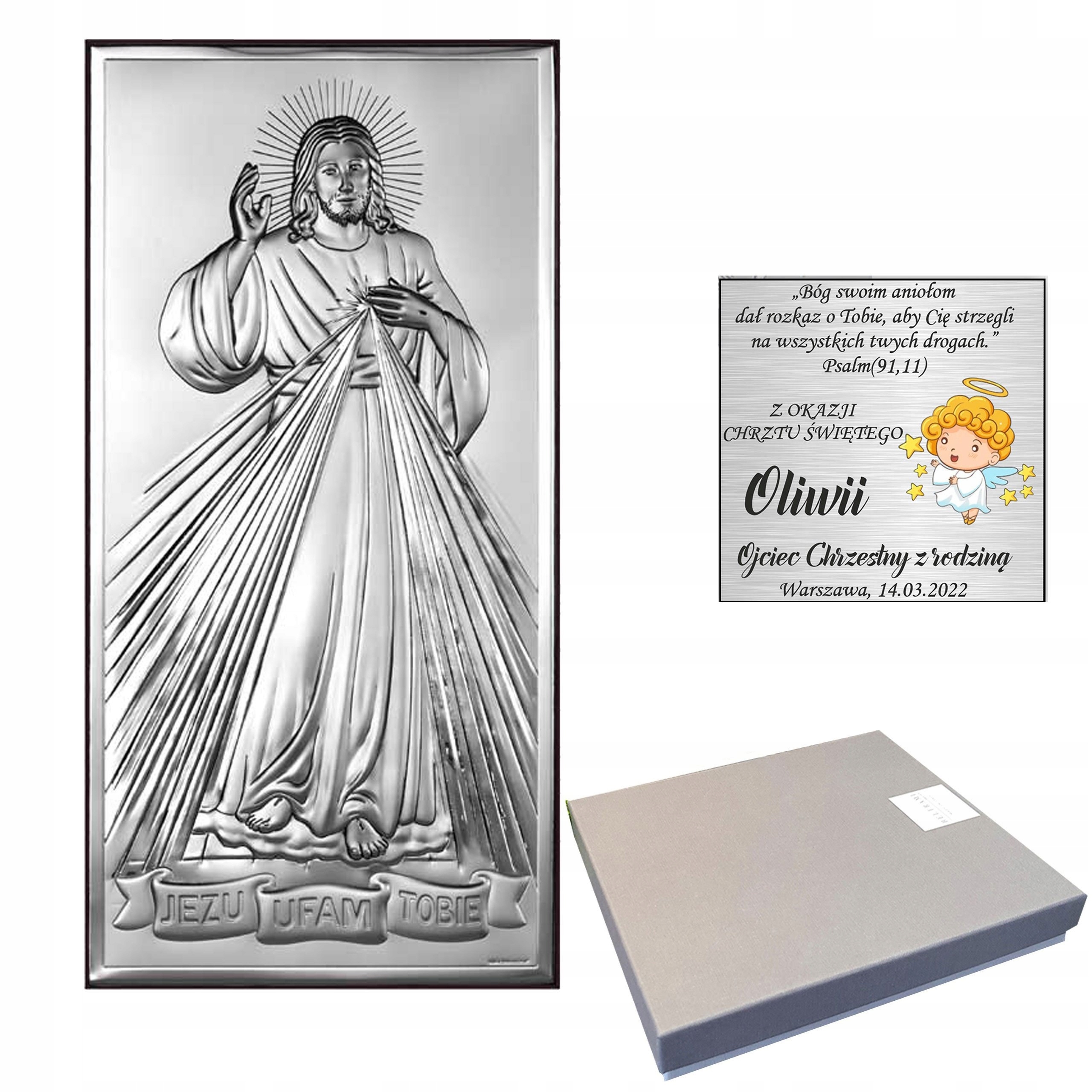 Stříbrný Obrázek Ježíši, Důvěřuji Ti, Svatba, Výročí OJ108