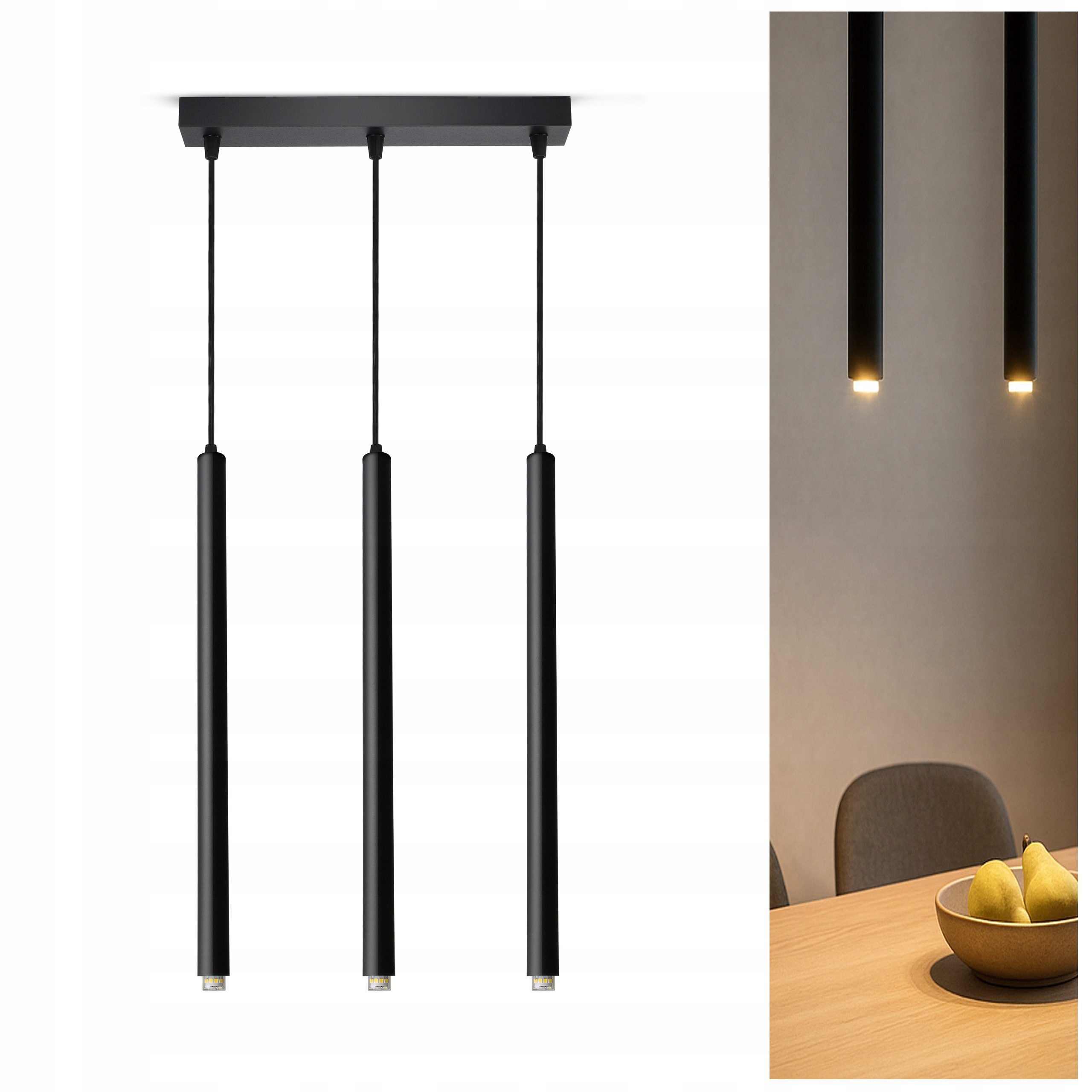 Stropní závěsná lampa Laser Sopel Tuba 853-BZ3 Černá G9 3-bodová Led