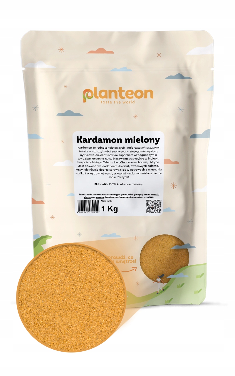 Kardamon mielony 1kg Aromatyczny naturalny proszek z ziarna bez chemii