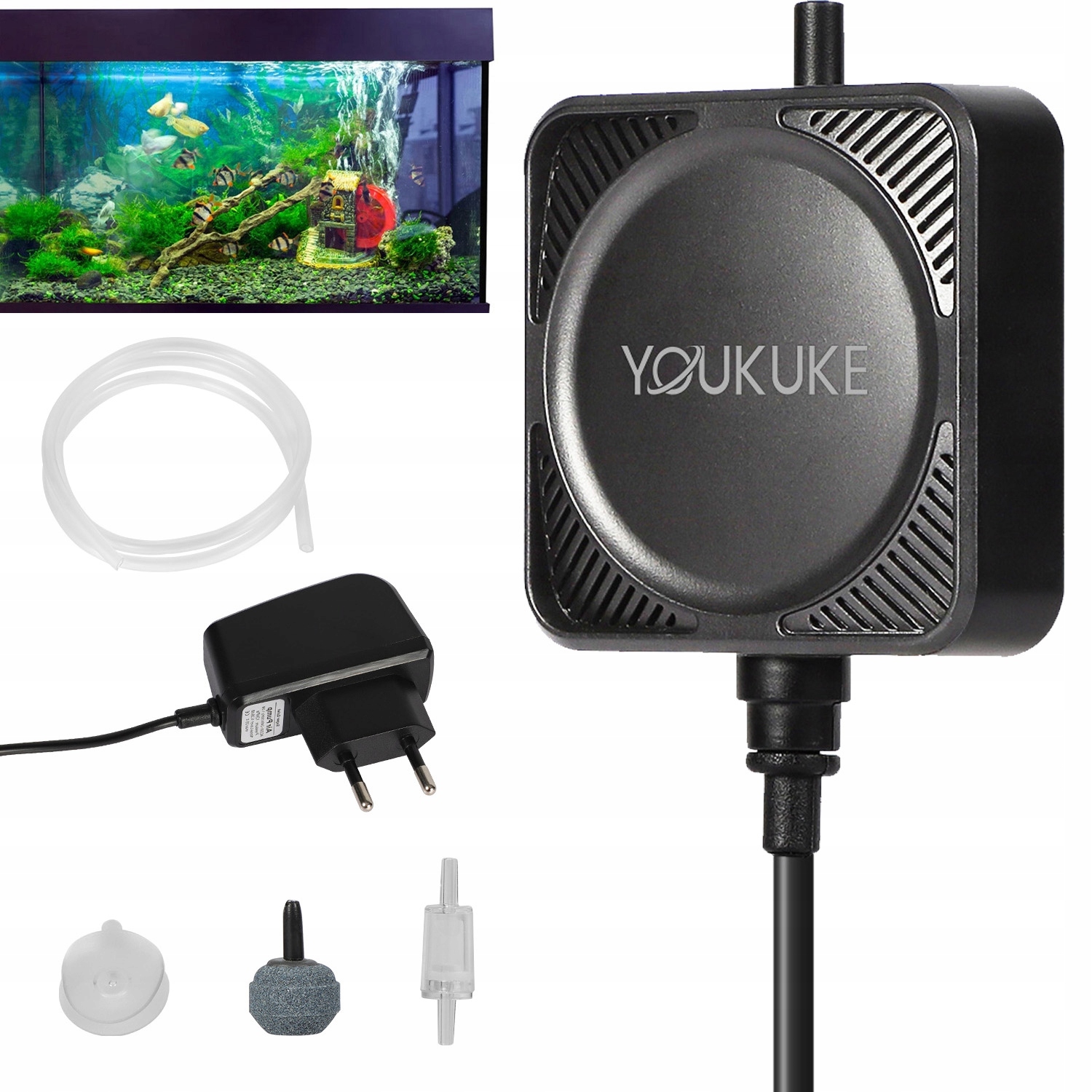 Levně Provzdušňovač Pro Akvárium Sada Tichý 450 ml/Min pro akvárium 56 L