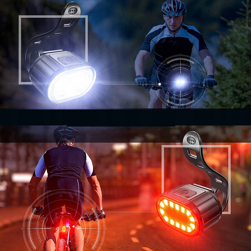 LAMPKA ROWEROWA ŚWIATŁO PRZÓD TYŁ NA KIEROWNICĘ Rodzaj przednie