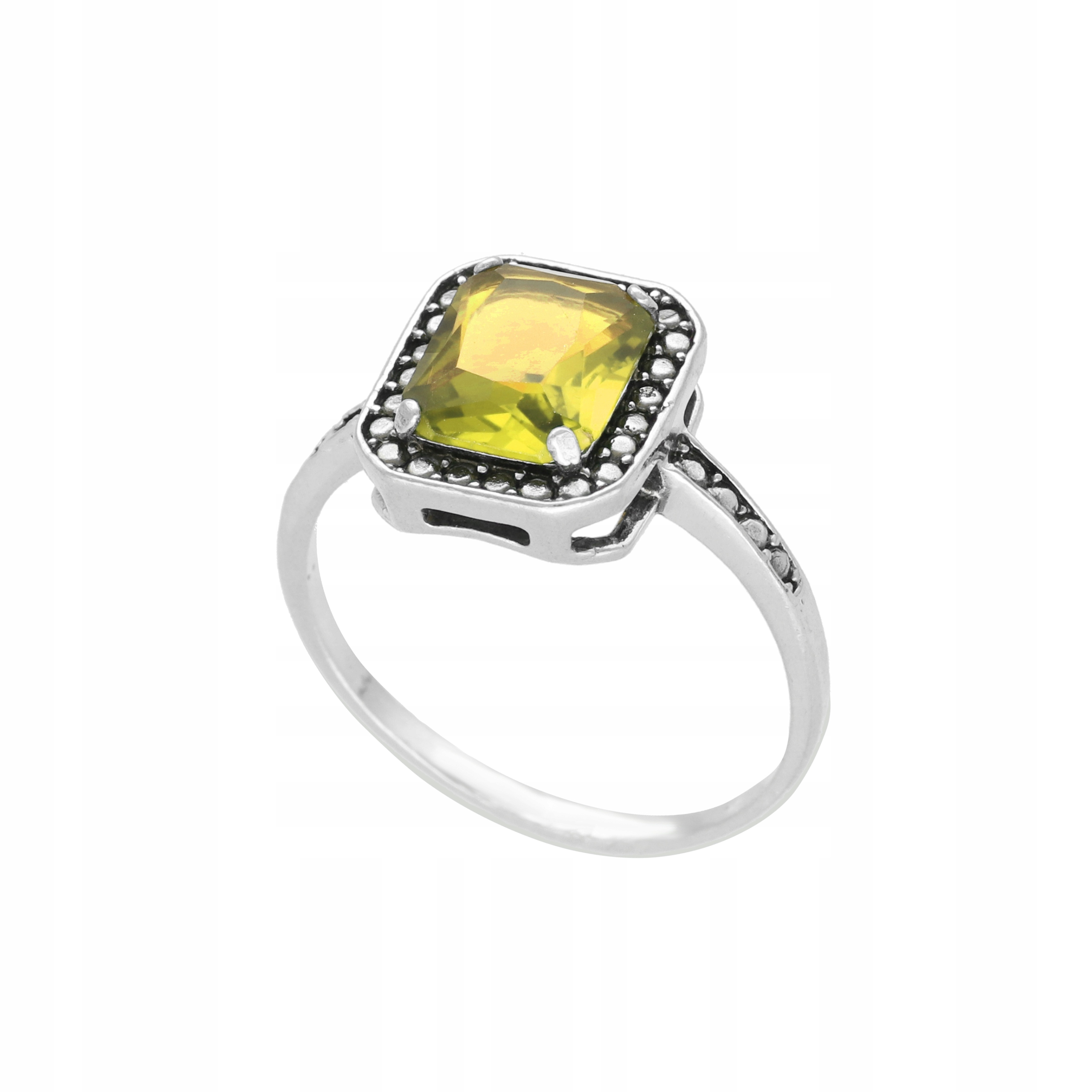 Prstýnek se žlutým zirkonem stříbro vel.