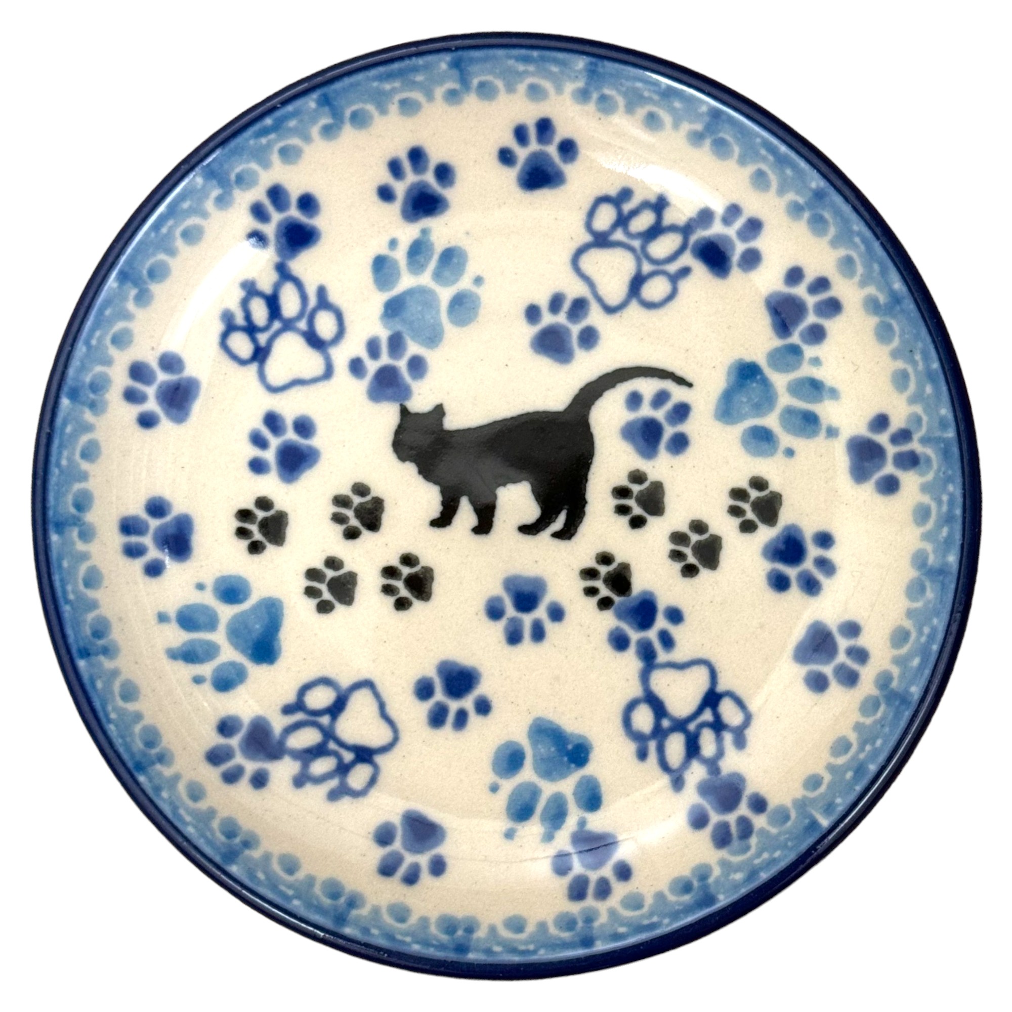 Talerzyk mini, spodek Kot kotek 10 cm dek. 1771 Ceramika Bolesławiec